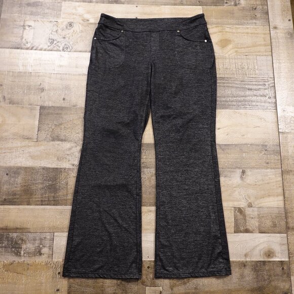 Athleta Metro Flare Pants Women’s XL Black Heather Stretch Comfort - Picture 1 of 14